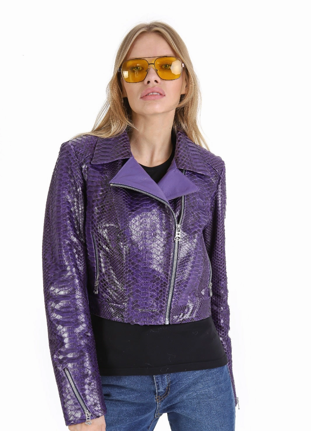 The Rubert Purple  Pyht Leather Women Jacket Team Jackets