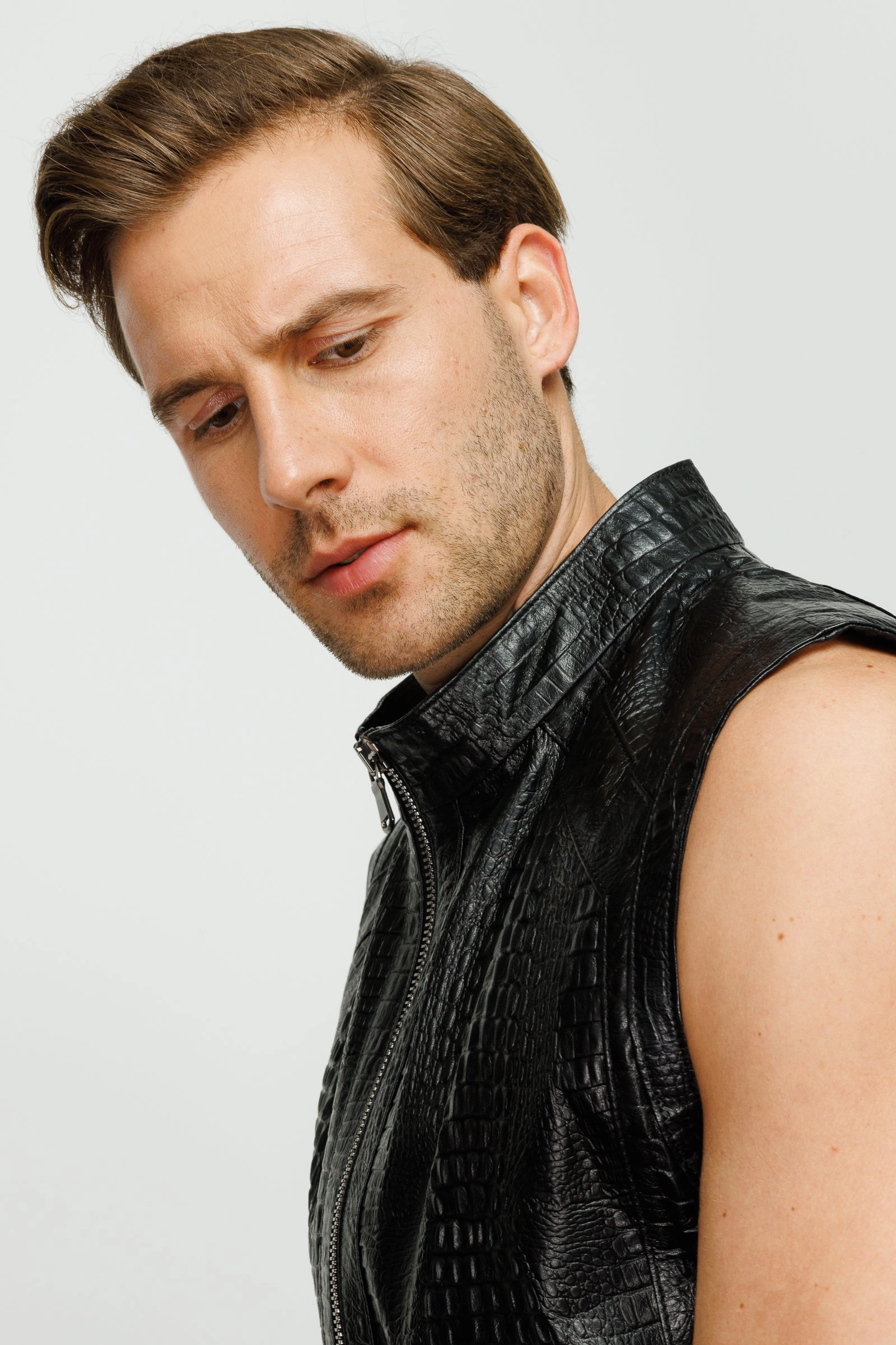 The Veyo Black Leathern Vest Men Jacket Jackets With Suits