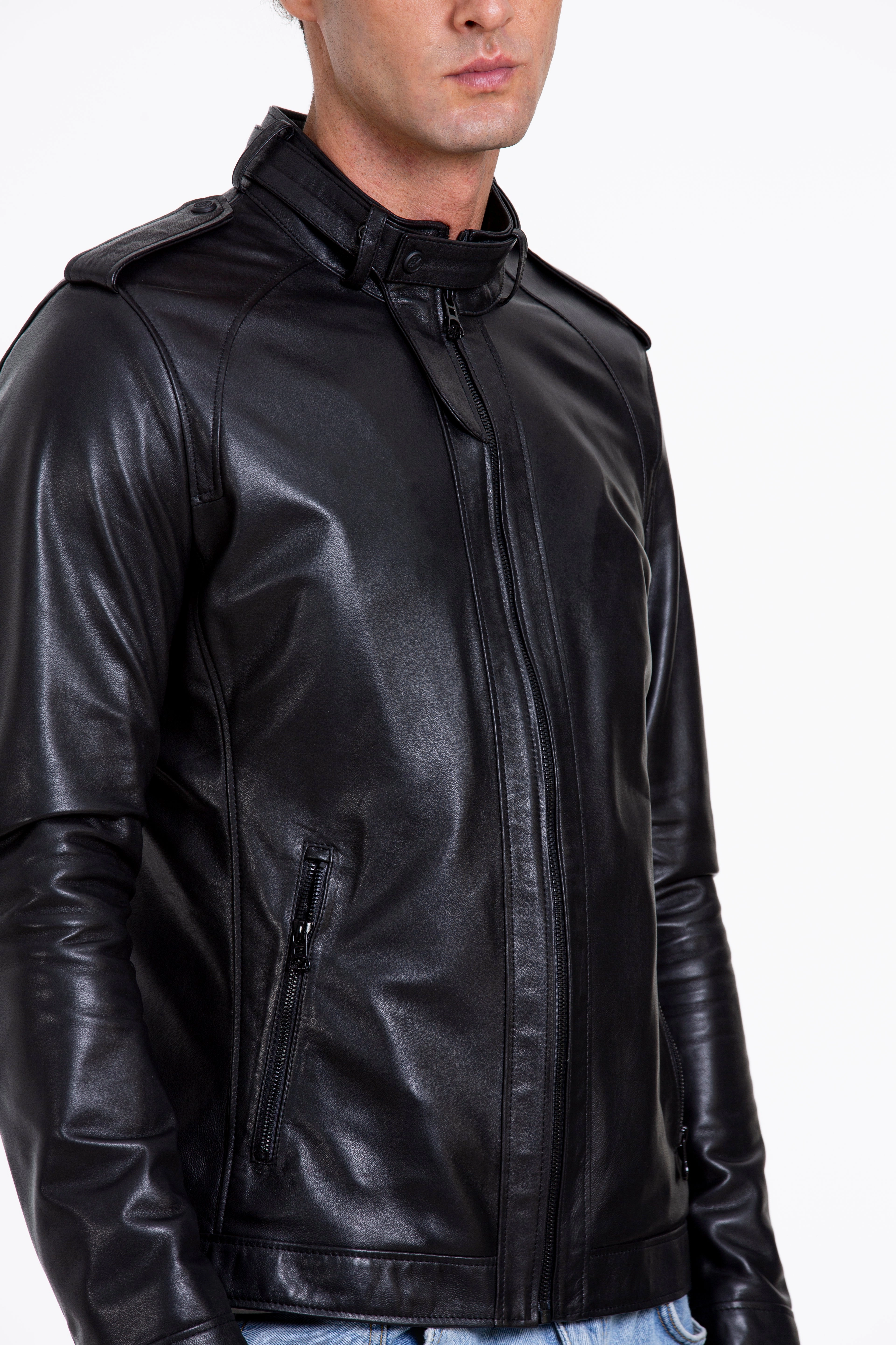 The Vinohrady Black Leather Men Jacket Workplace Jackets