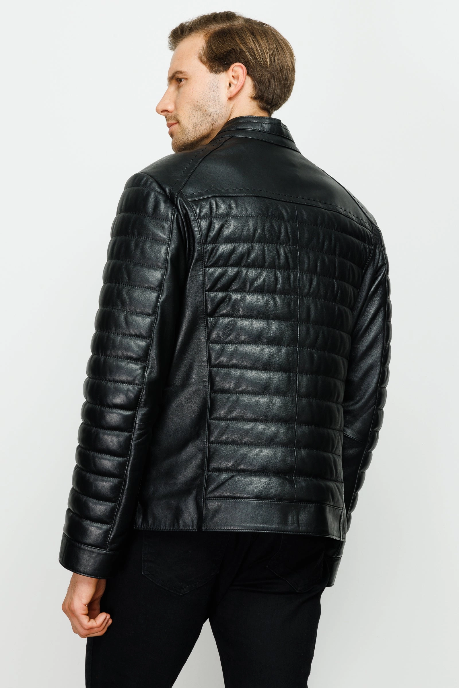 The Wilkerson Black Leather Men Jacket Best Material For Winter Jackets