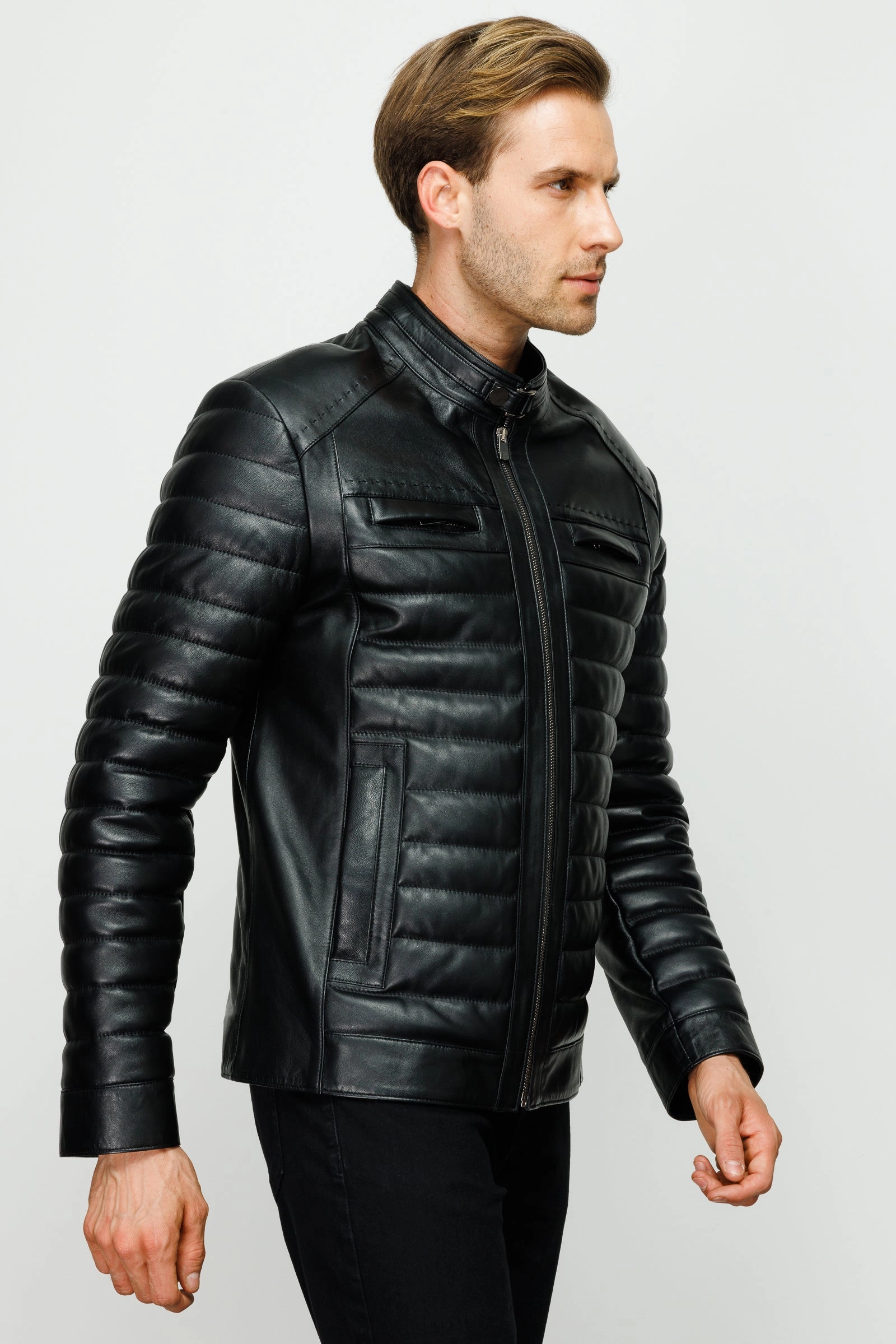 Customs Jackets The Wilkerson Black Leather Men Jacket