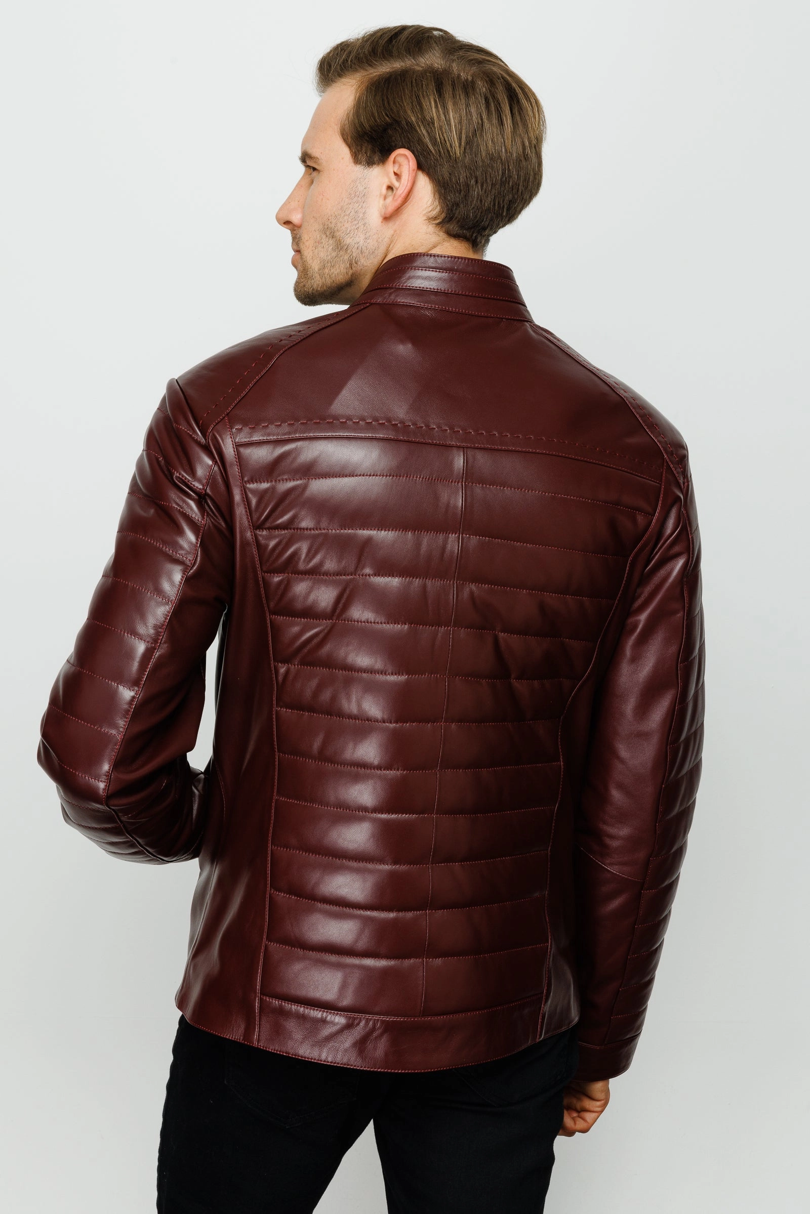 Kathmandu Jackets The Wilkerson Burgundy Leather Men Jacket