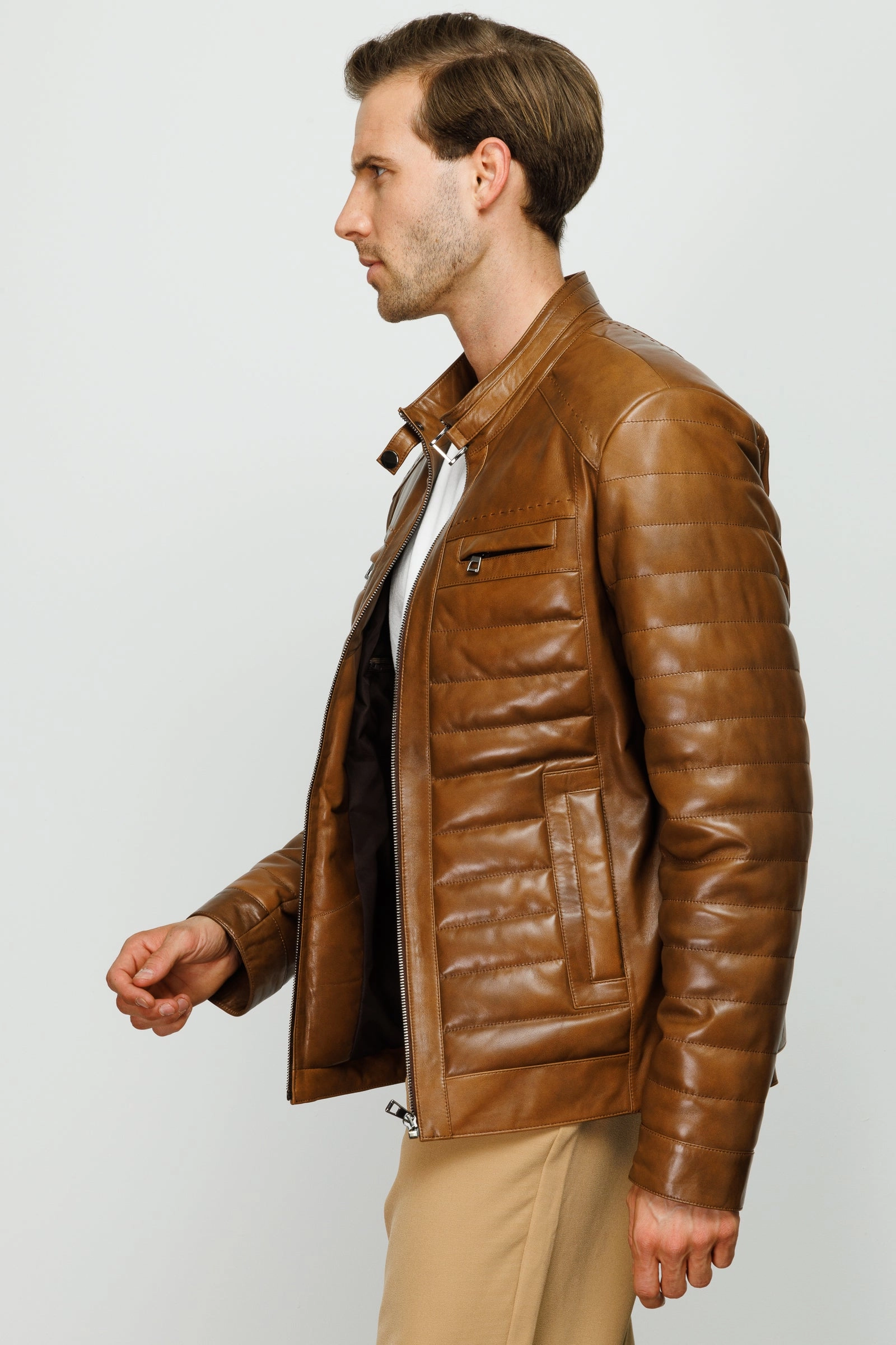 Best Snowboard Jackets The Wilkerson Tan Leather Men Jacket