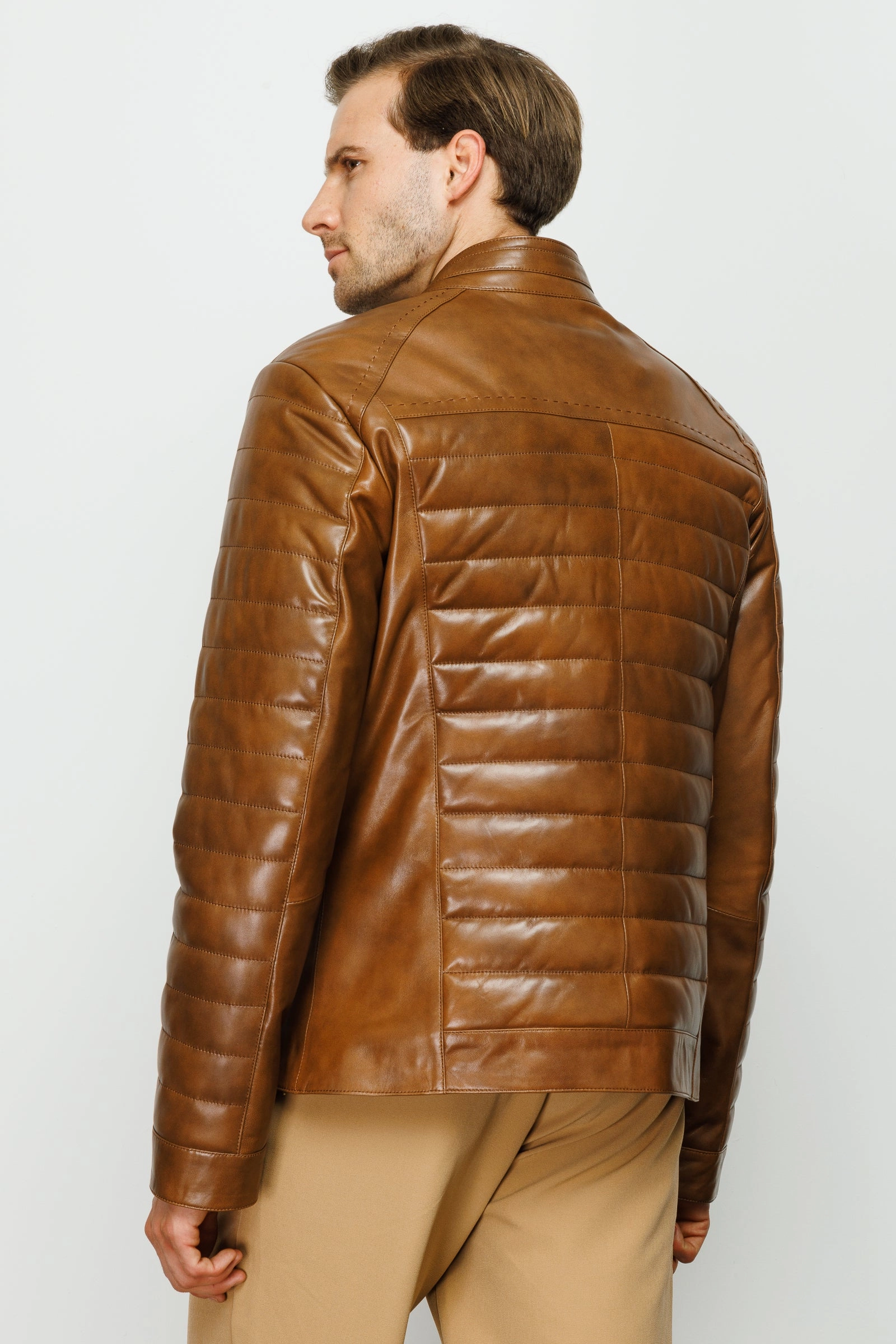 The Wilkerson Tan Leather Men Jacket Jackets With Dresses