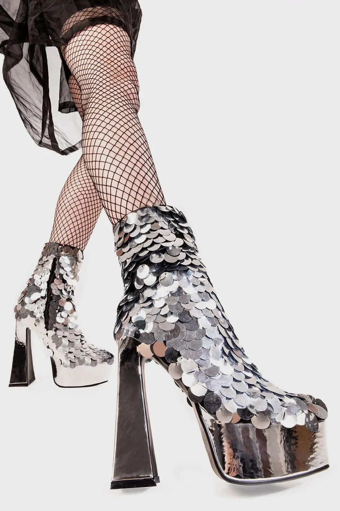 Those Eyes Platform Ankle Boots Denim Ankle Boots