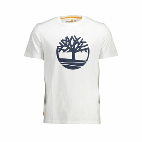 T Shirts By Mountain Timberland White Cotton Men T-Shirt