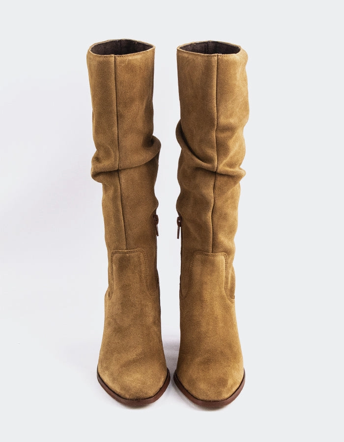 Bryanne Cognac Suede Insulated Slip On Boots