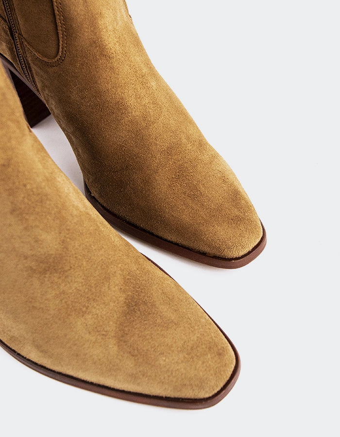 Bryanne Cognac Suede Studded Boots