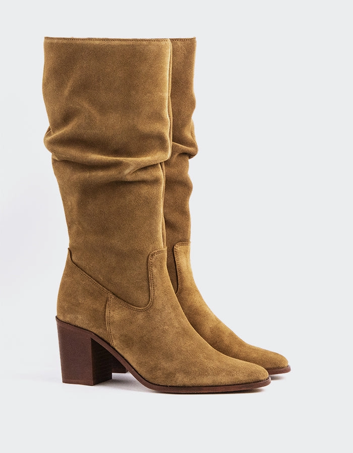 Bryanne Cognac Suede American Made Cowboy Boots
