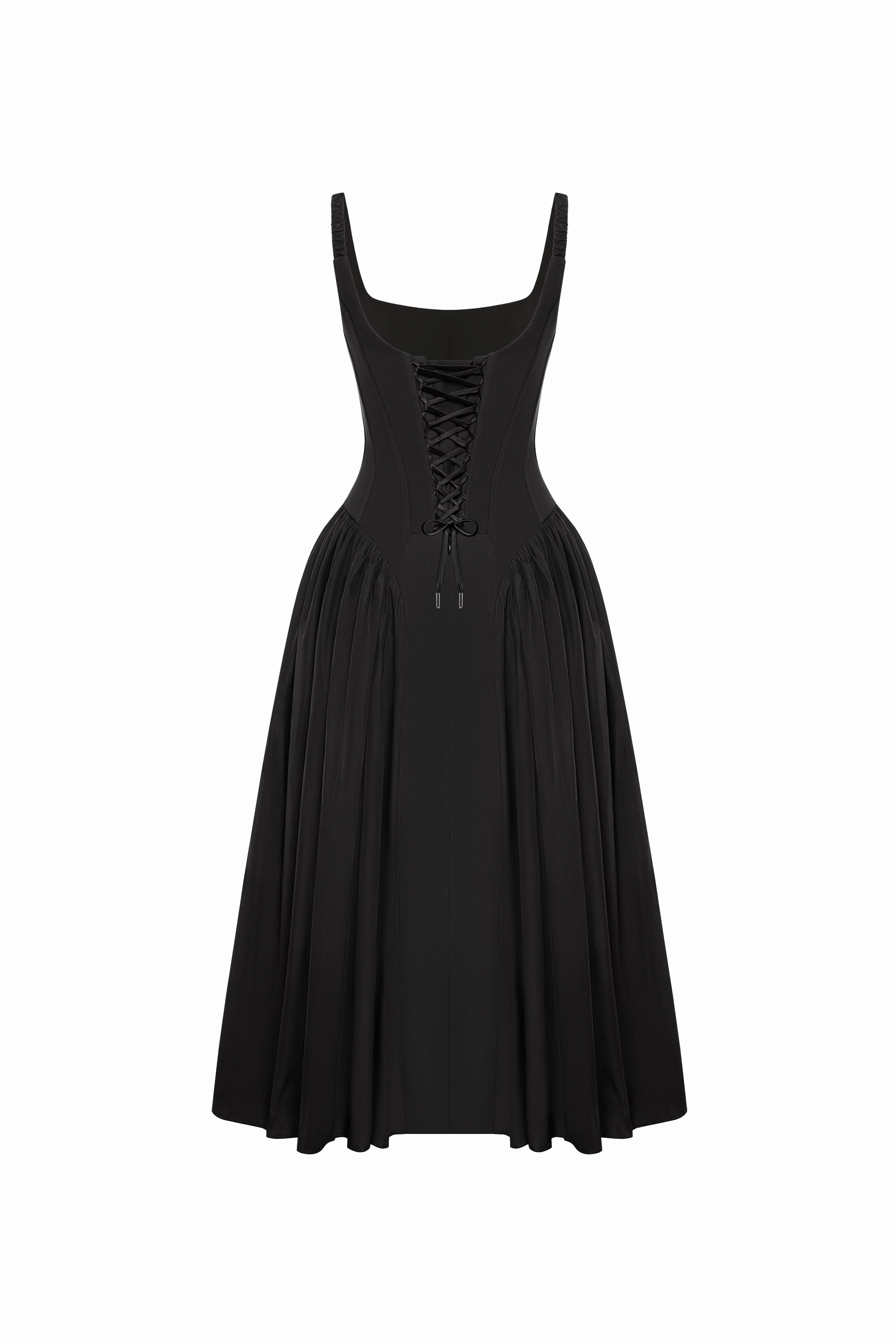 New Year Dress Black corset midi dress