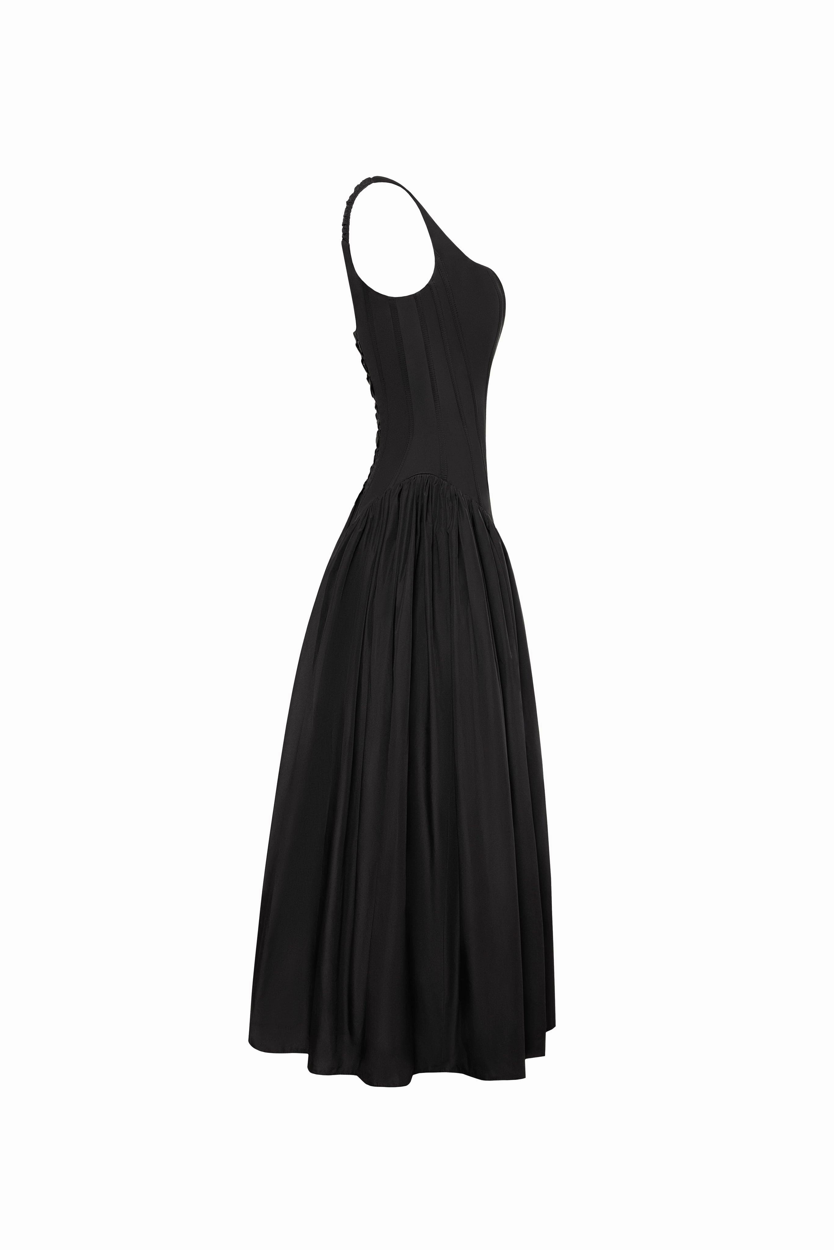 Black corset midi dress Katherine Pierce Dress