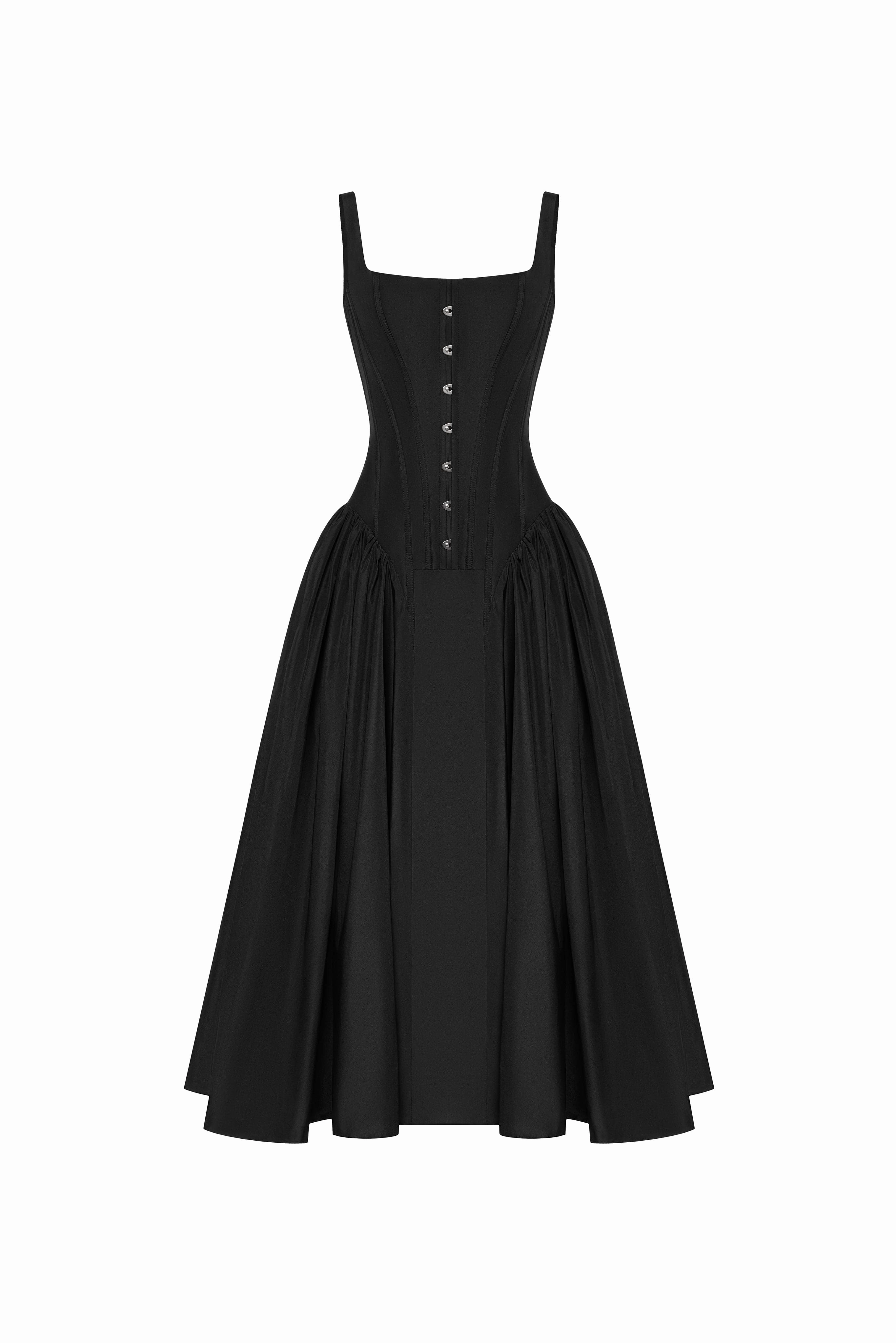 Black corset midi dress Dress For Party Wear