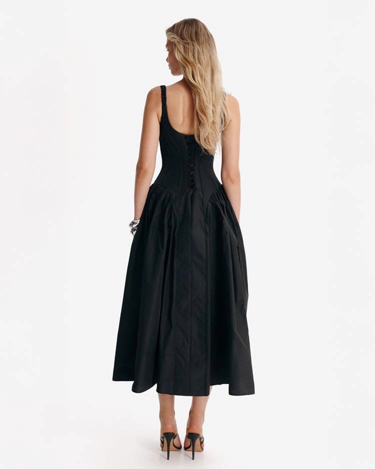 Black corset midi dress Sequined Dress