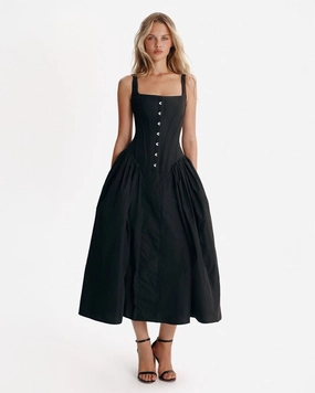 Black corset midi dress Usa Flag Dress