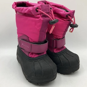 Size 18 Snow Boots Size 8: Columbia Pink/Black Toggle/Velcro Strap Snow Boots