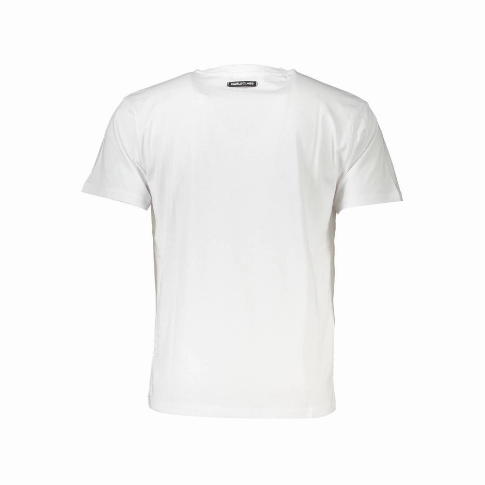 Loom Long Sleeve T Shirts Cavalli Class White Cotton Men T-Shirt