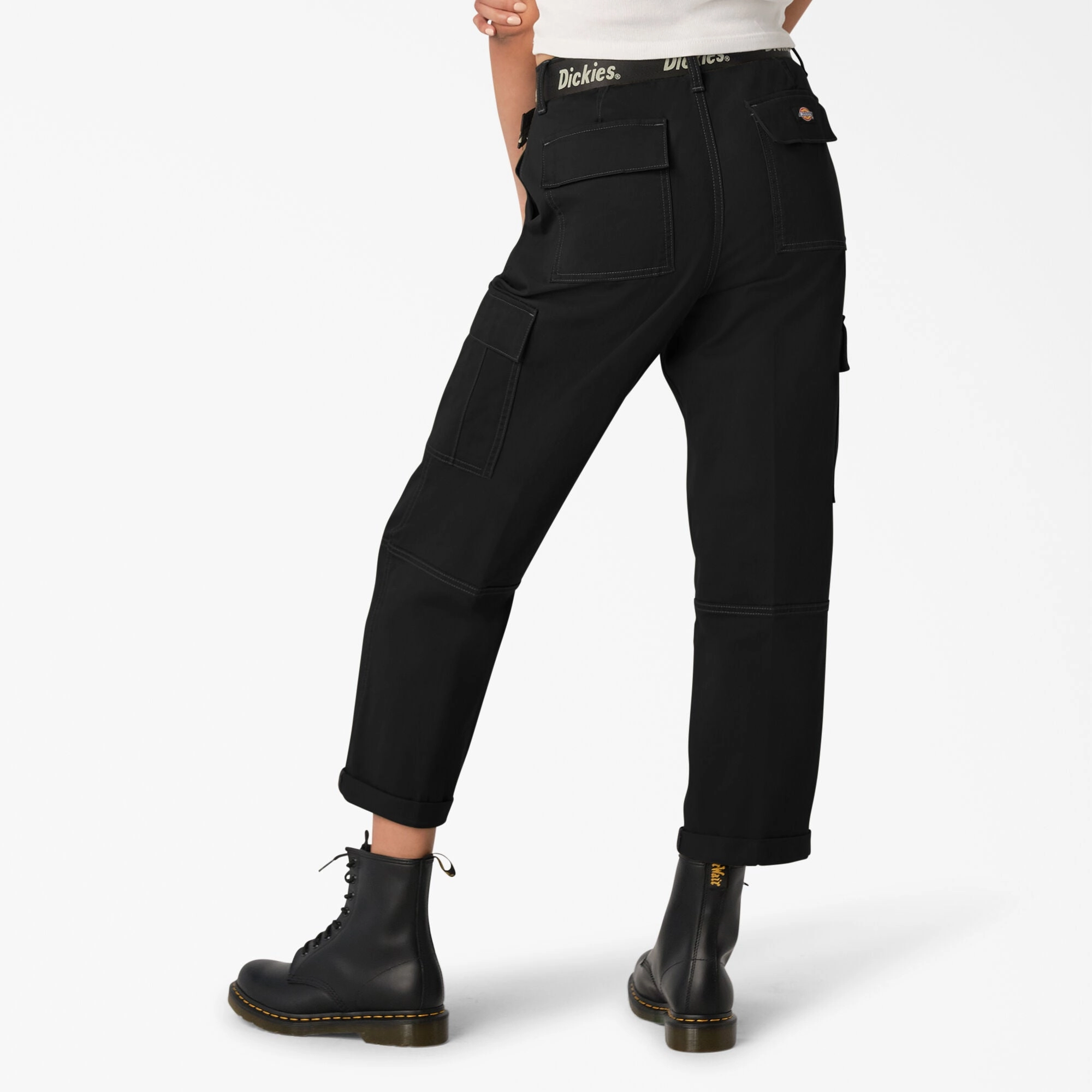 Fila Cargo Pants Dickies Women's Contrast Stitch Cropped Cargo Pants