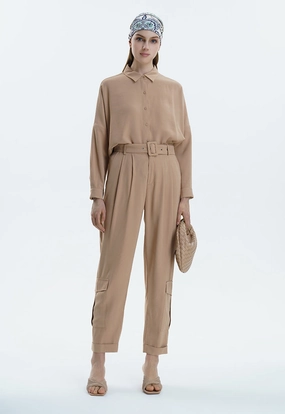 Side Pockets Cargo Solid Pants Ankara Cargo Pants