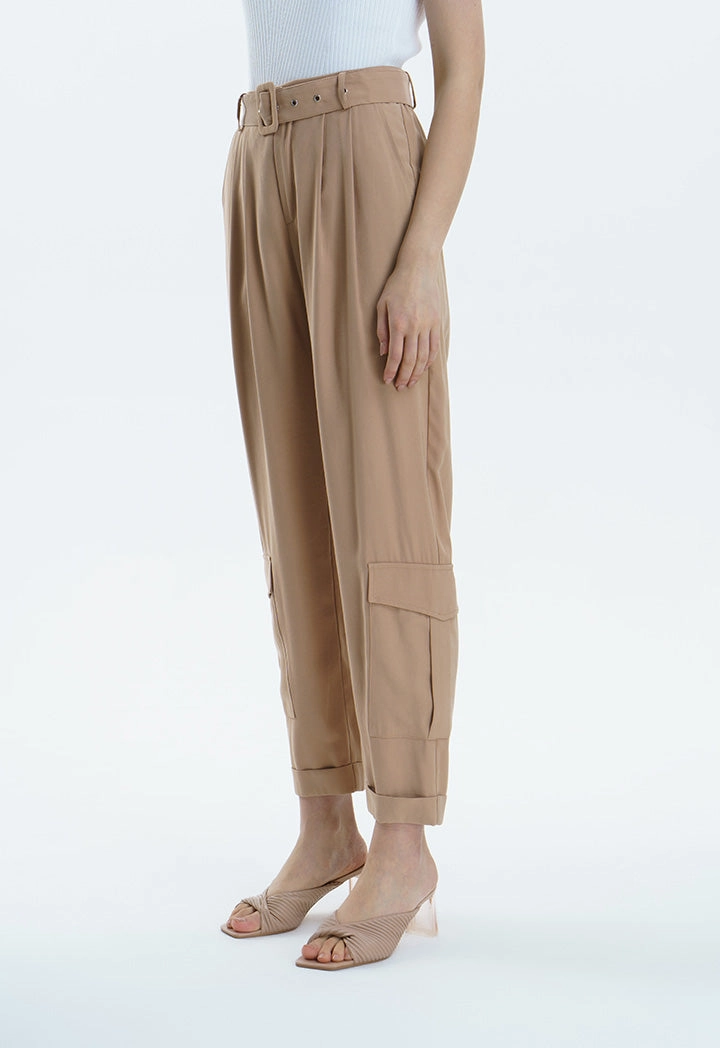 Side Pockets Cargo Solid Pants Cargo Pants And Loafers Outfit