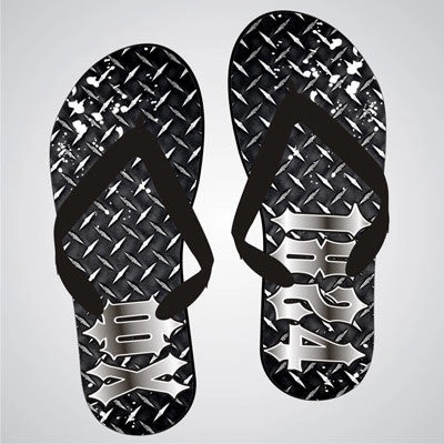 Chi Phi Diamond Plate Flip-Flops - SBL100 - SUB Baseball Leather Flip Flops