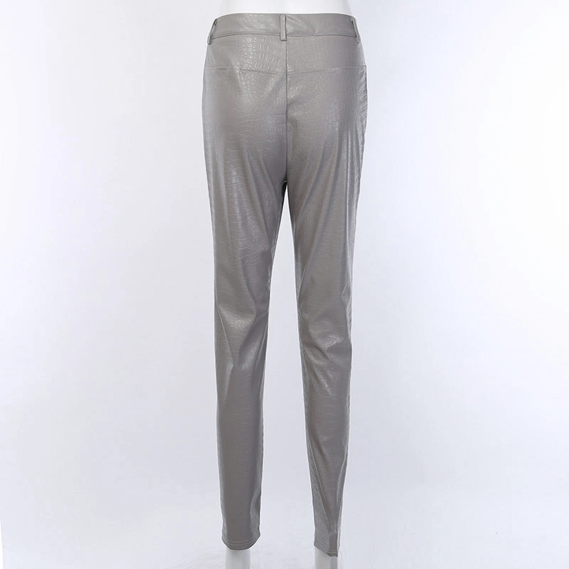 Tahari Cargo Pants High Waist Pencil Faux Leather Pants Trousers