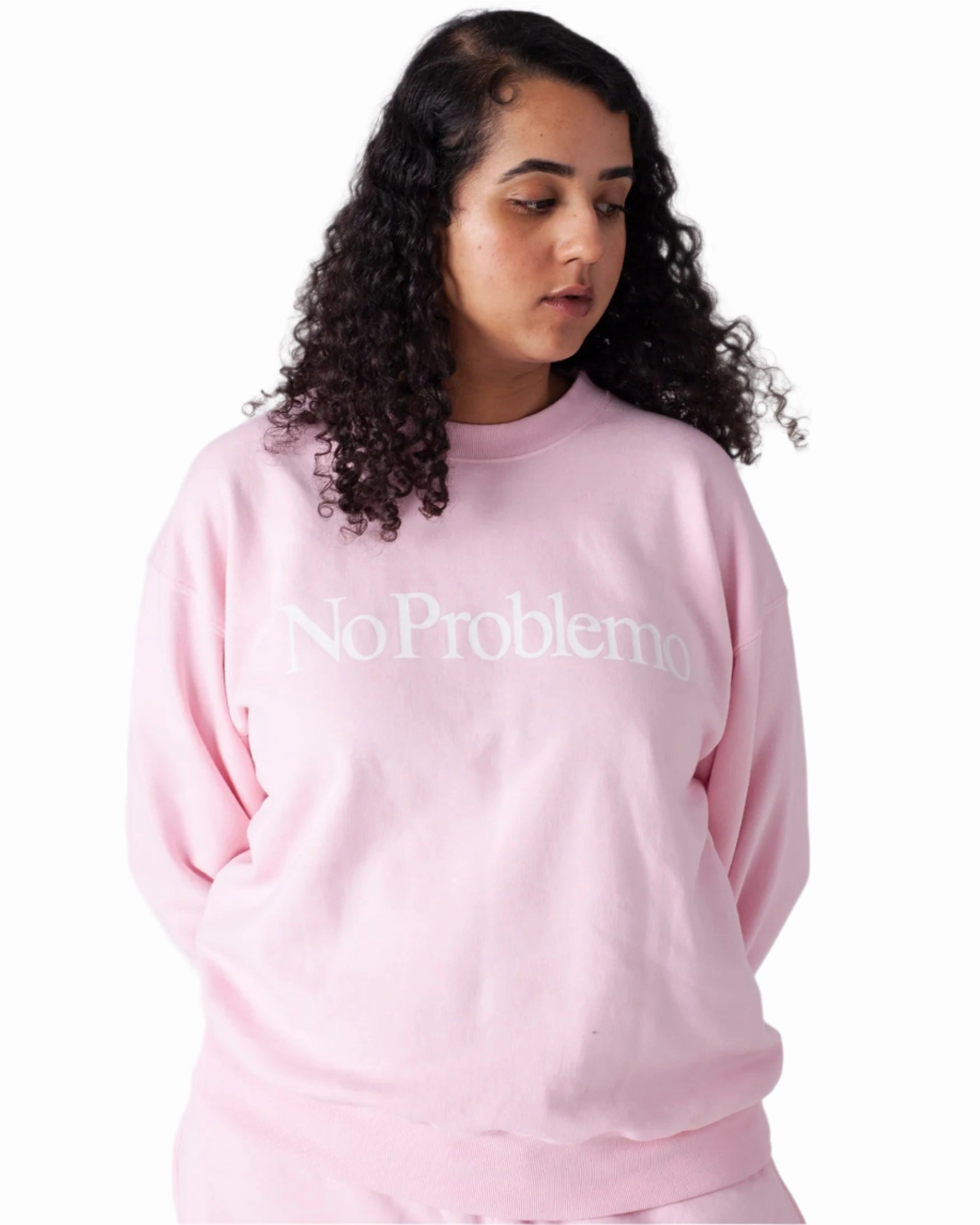 NO PROBLEMO SWEATSHIRT / PALE PINK Cute Mental Health Sweatshirts