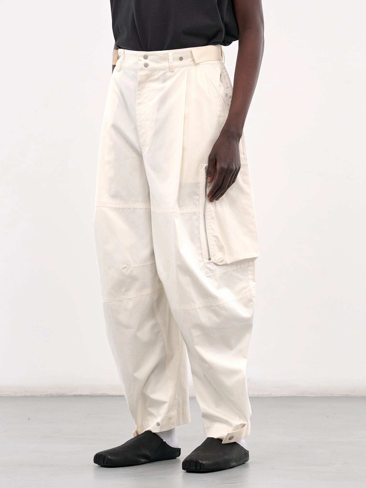 Twill Cotton Cargo Pants (25E96MXR02-003-ALABASTRO) Kevlar Cargo Pants