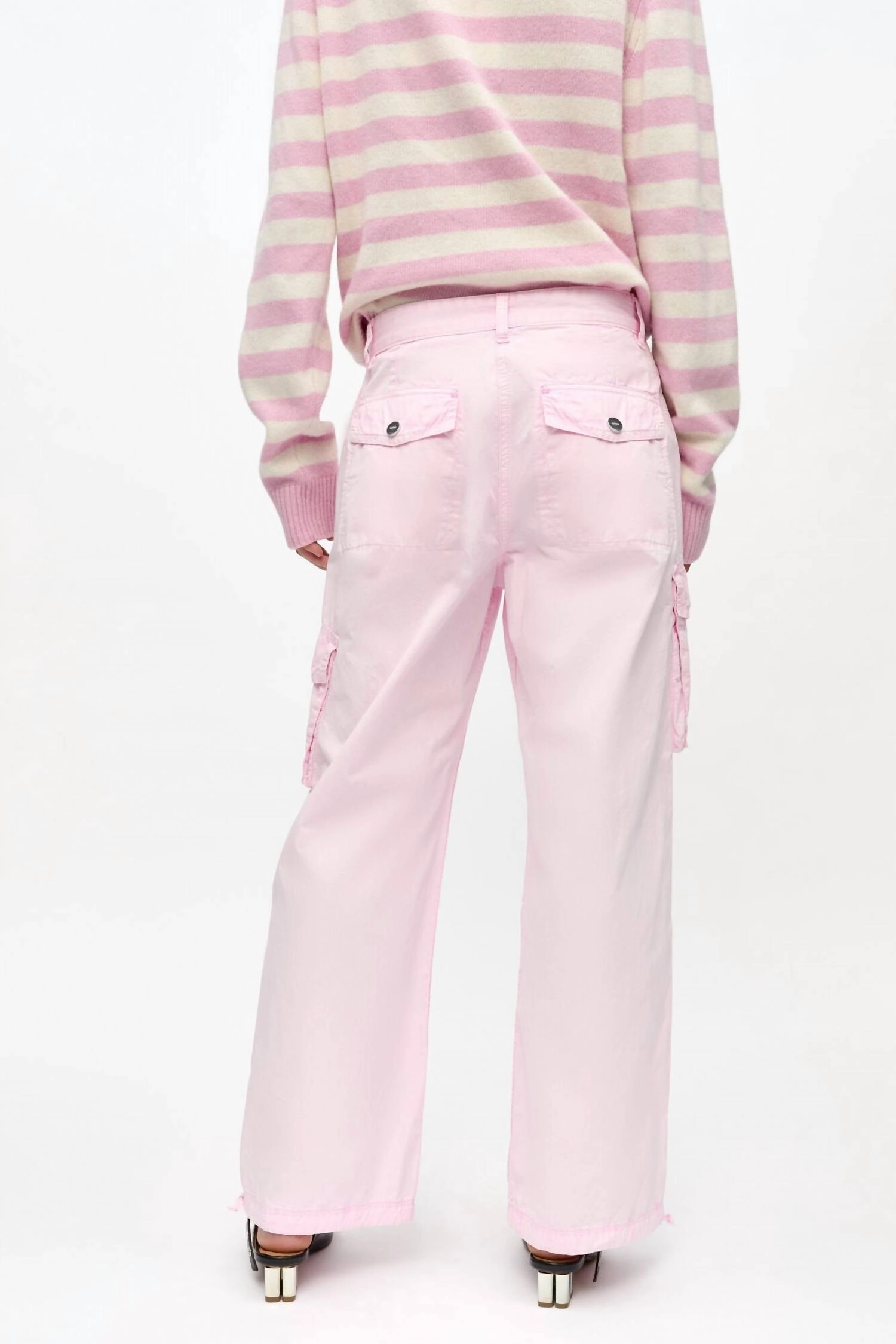 Best Plus Size Cargo Pants Twill Pants With Cargo Pockets In Primrose Pink