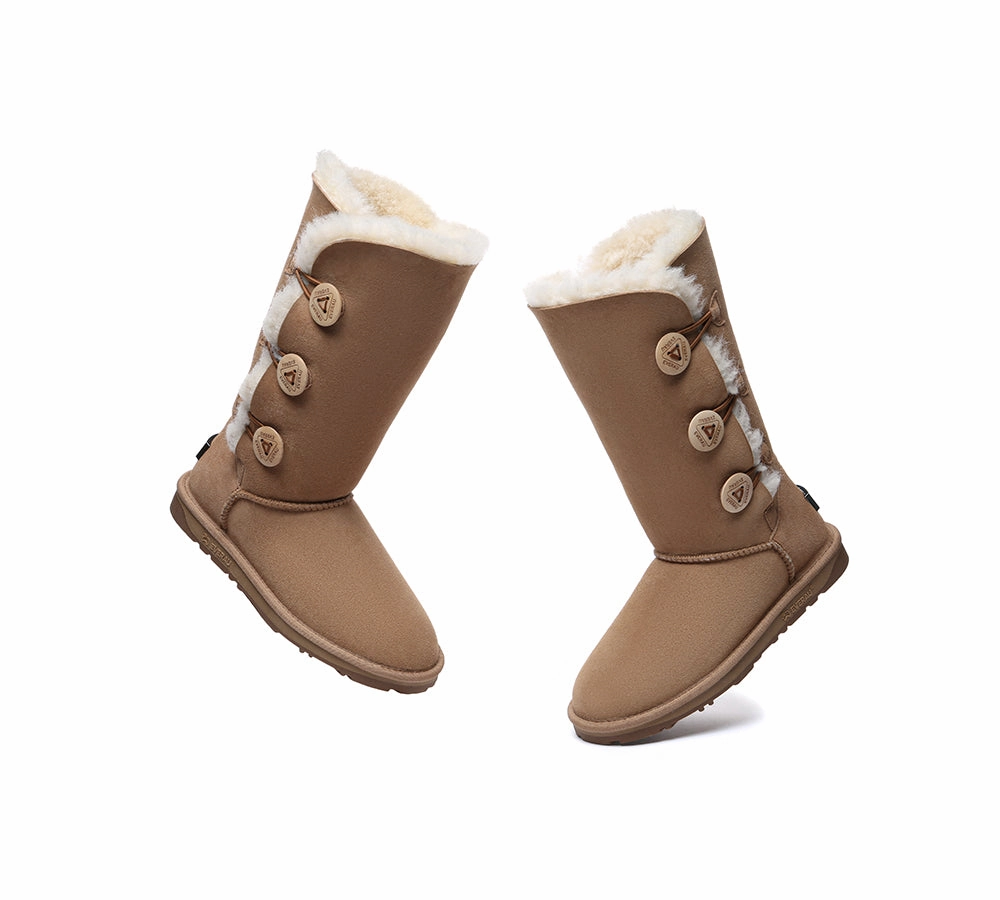 Amazon Ankle Boots UGG EVERAU UGG Boots Double Faced Sheepskin Wool Tall Button