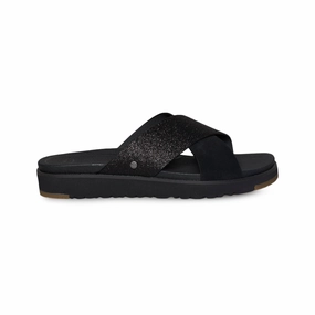 UGG Kari Glitter Black Flip Flops - Women's Flip Flops Disney Springs