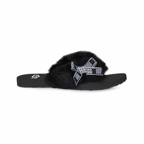 Hobibear Flip Flops UGG Sunset Graphic Black Flip Flops - Women's