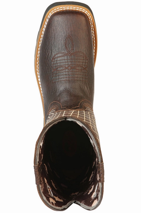 Botas de Trabajo de Cuero Original Horma Rodeo Color Cafe GEN Best Work Boots For Plantar Fasciitis