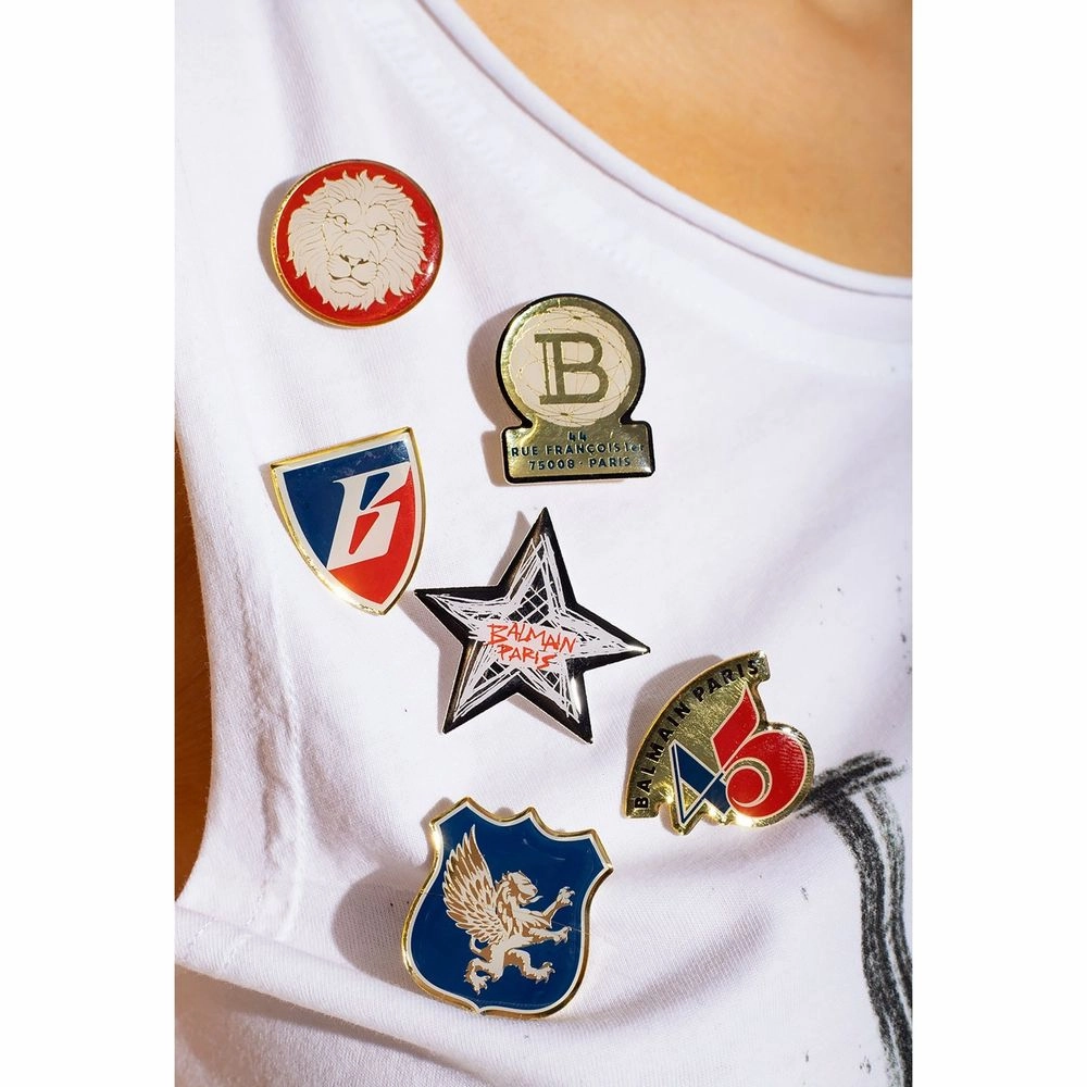 Balmain White Cotton T-Shirt Pop Culture Graphic T Shirts