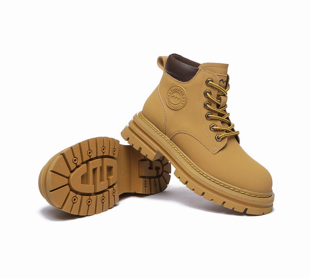 Newrock Boots TARRAMARRA UGG Boots Women Leather Sheepskin Wool Lace Up Chunky Aubrey