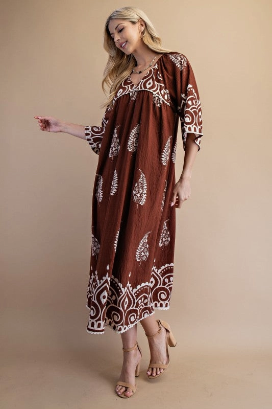 Starburst Midi Dress With Fringe Tessa Printed Midi Dress