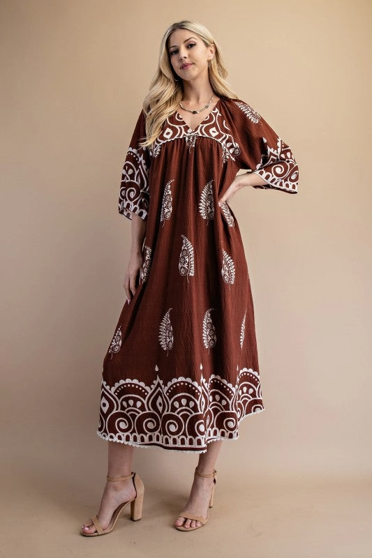 Butterfly Sleeve Midi Dress Tessa Printed Midi Dress