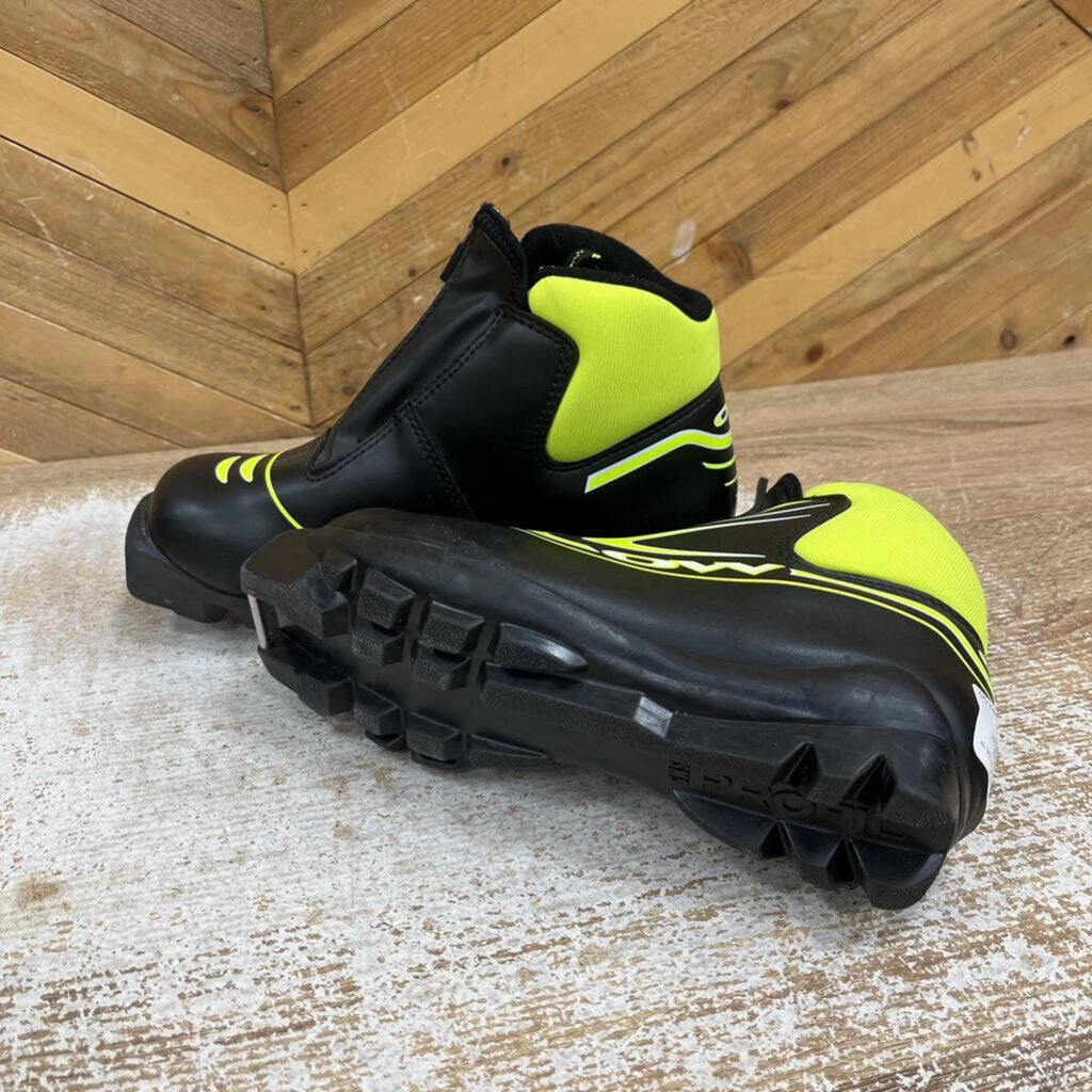 Pacs Snow Boots OW- Xalta Junior sns profil Black Cross Country Ski Boot - MSRP $160: Black / Yellow-children-3.5Y