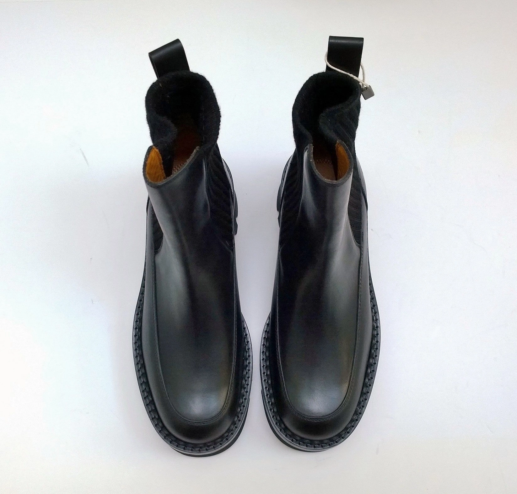 Chlo Owena Black Ankle Platform Boots with Elastic Sides Boot For Ankle Fracture