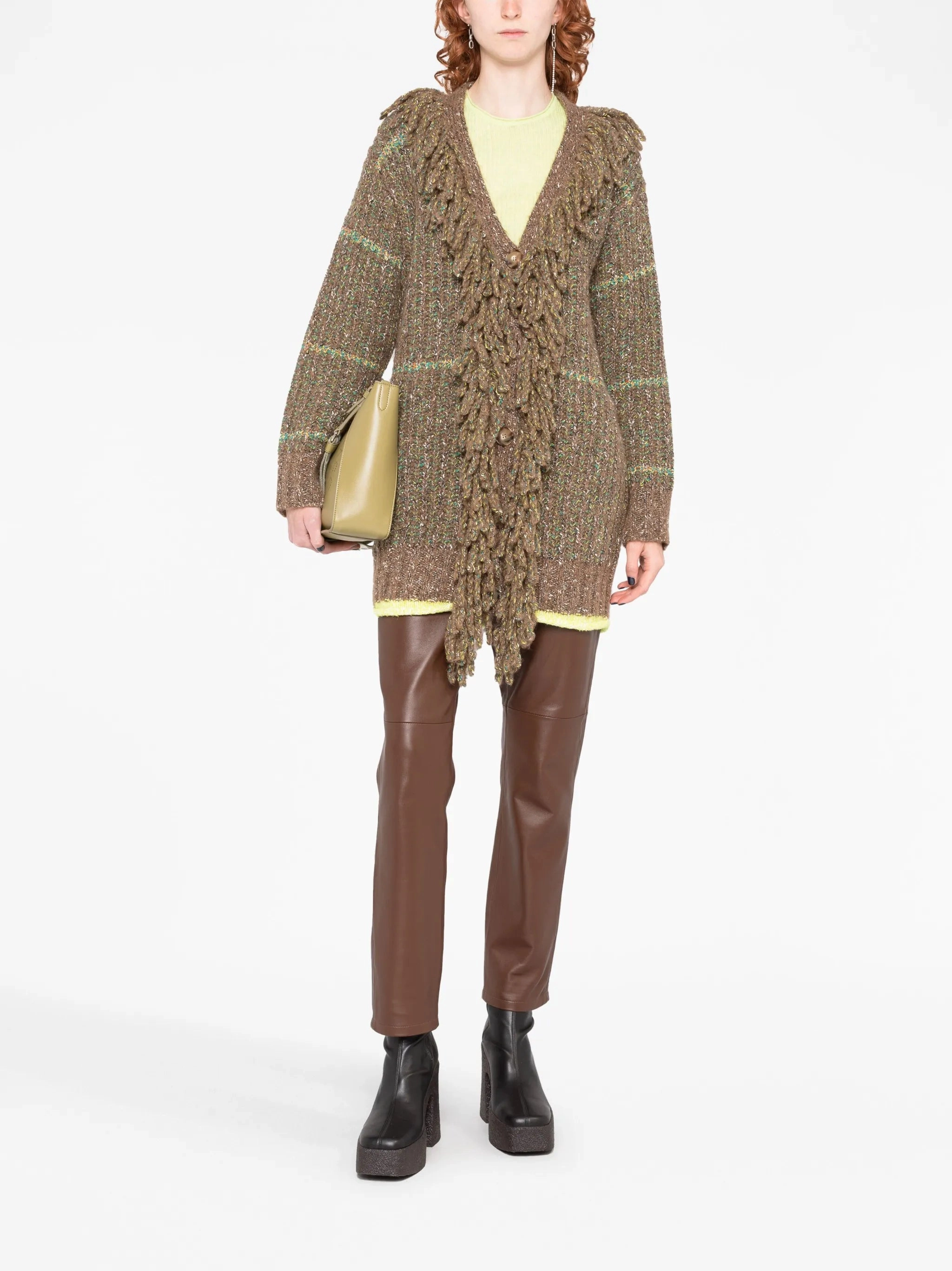 Coats In Style cable-knit tweed cardi-coat