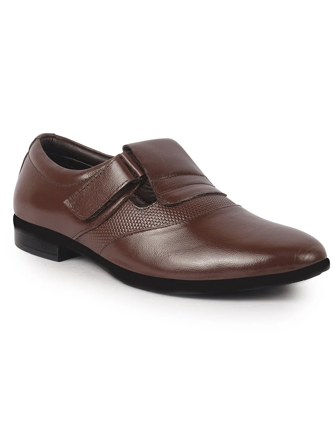 Sandals Church Jobs Men Brown Genuine Leather Broad Feet Breathable Slip On Pathani Shoe Style Sandals with Adjustable Strap|Memory Cushion Insole|Formal Office Wear