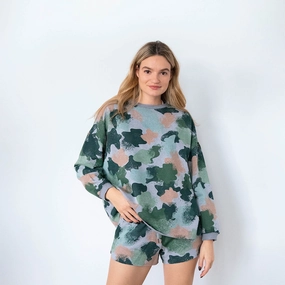 Ladies' Smoked Pearl Camo Comfortwear Collection Shorties Lovers Sweatshirts