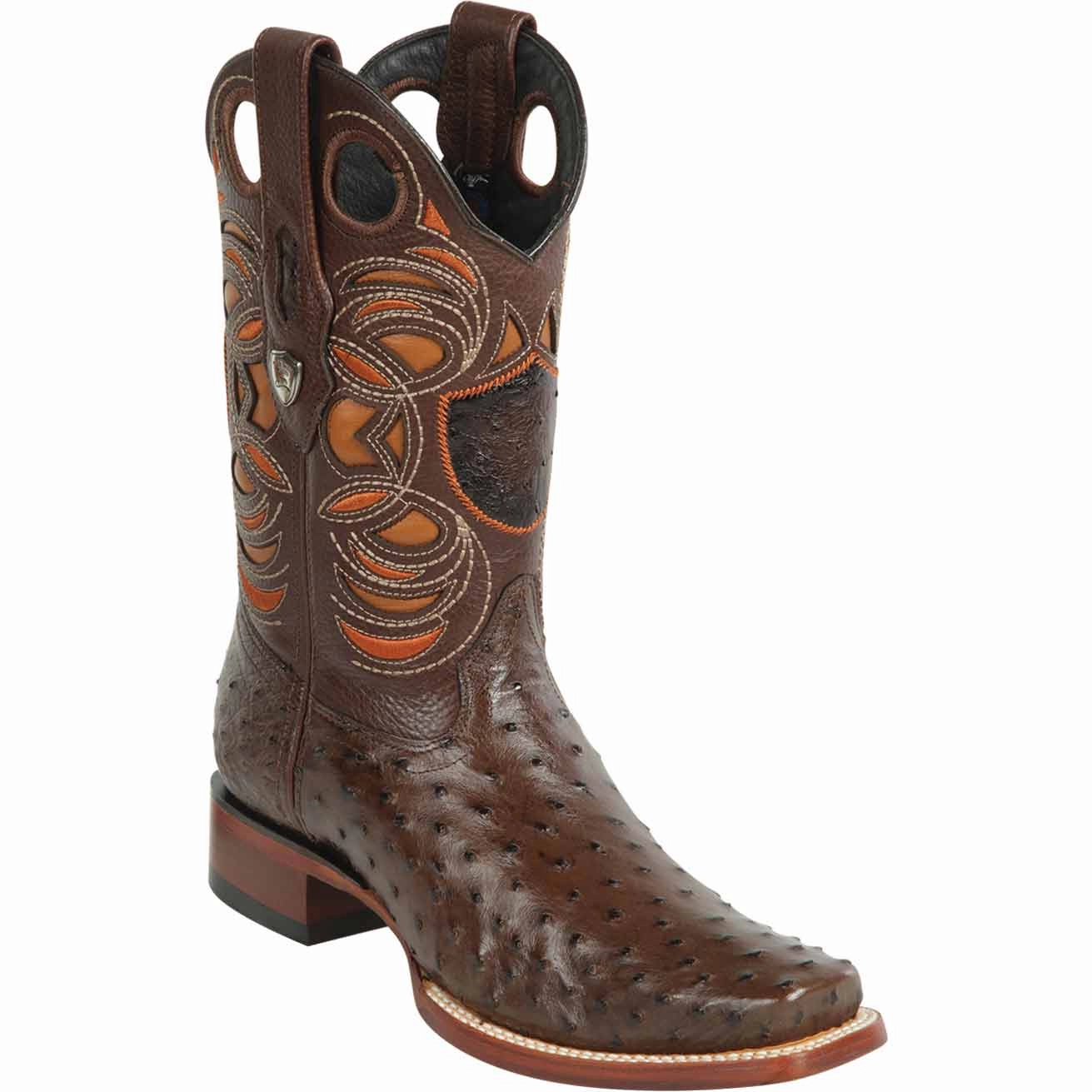 Men's Wild West Ostrich Skin Rodeo Toe Boots 281803