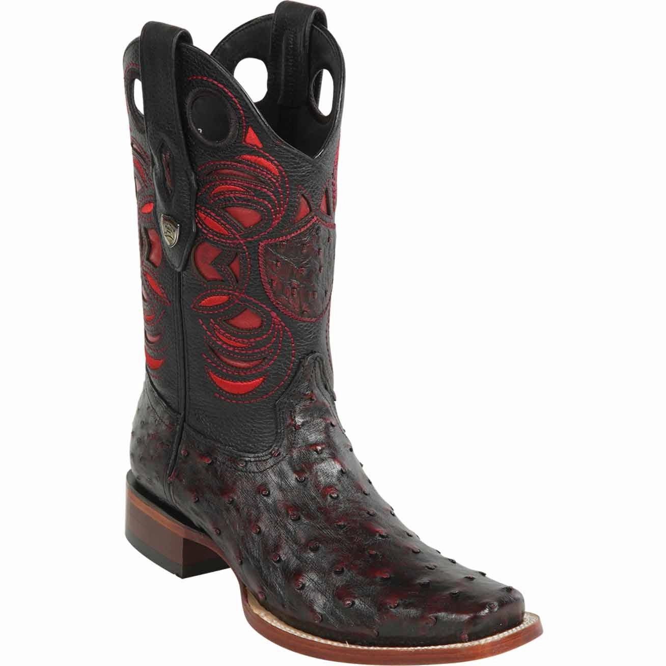 Men's Wild West Ostrich Skin Rodeo Toe Boots 281803