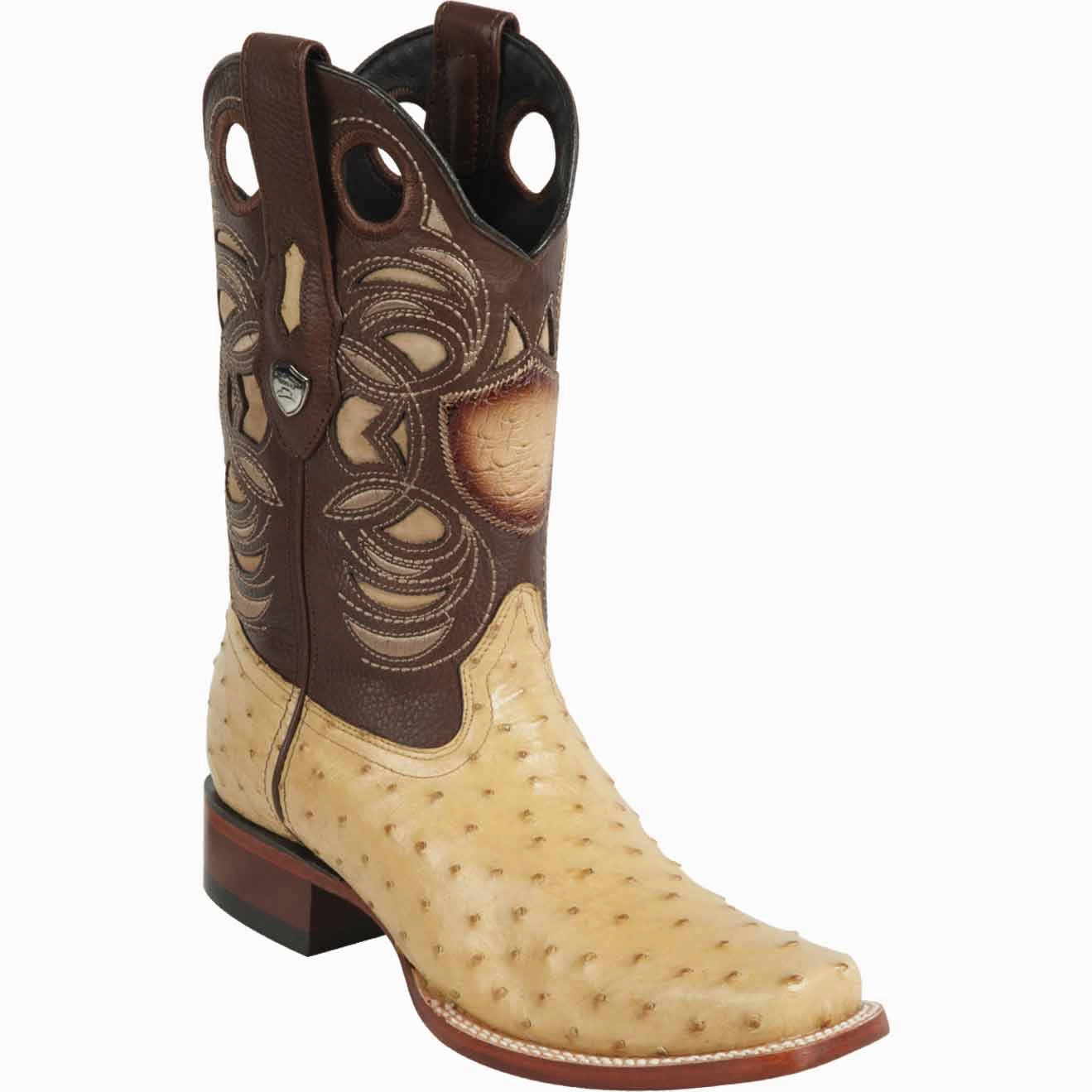 Men's Wild West Ostrich Skin Rodeo Toe Boots 281803