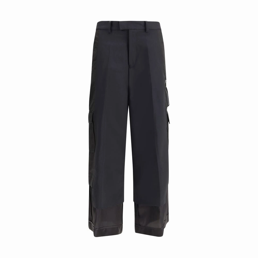 Undercover Black Polyester Cargo Pants Stone Island Drawstring Cargo Pants