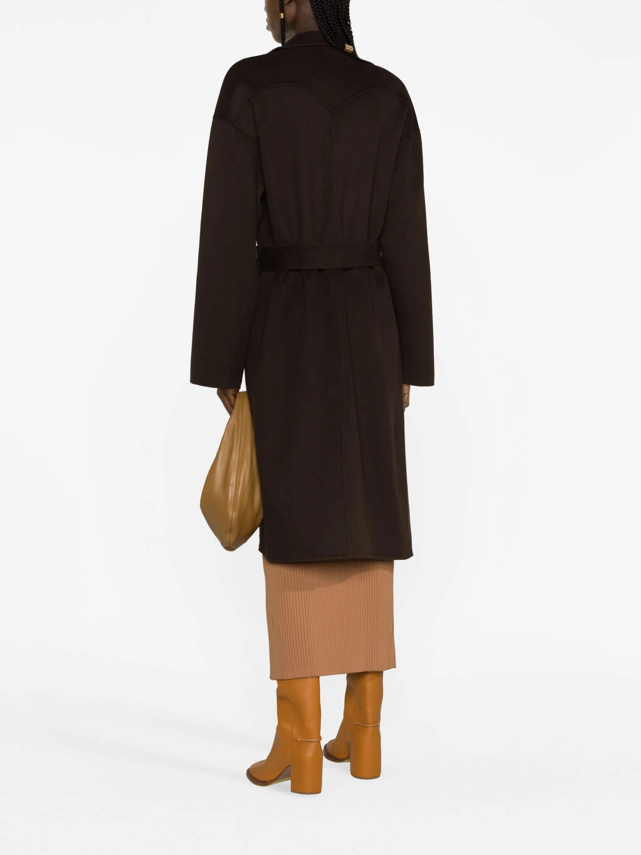 belted wool-blend coat Coats Knit