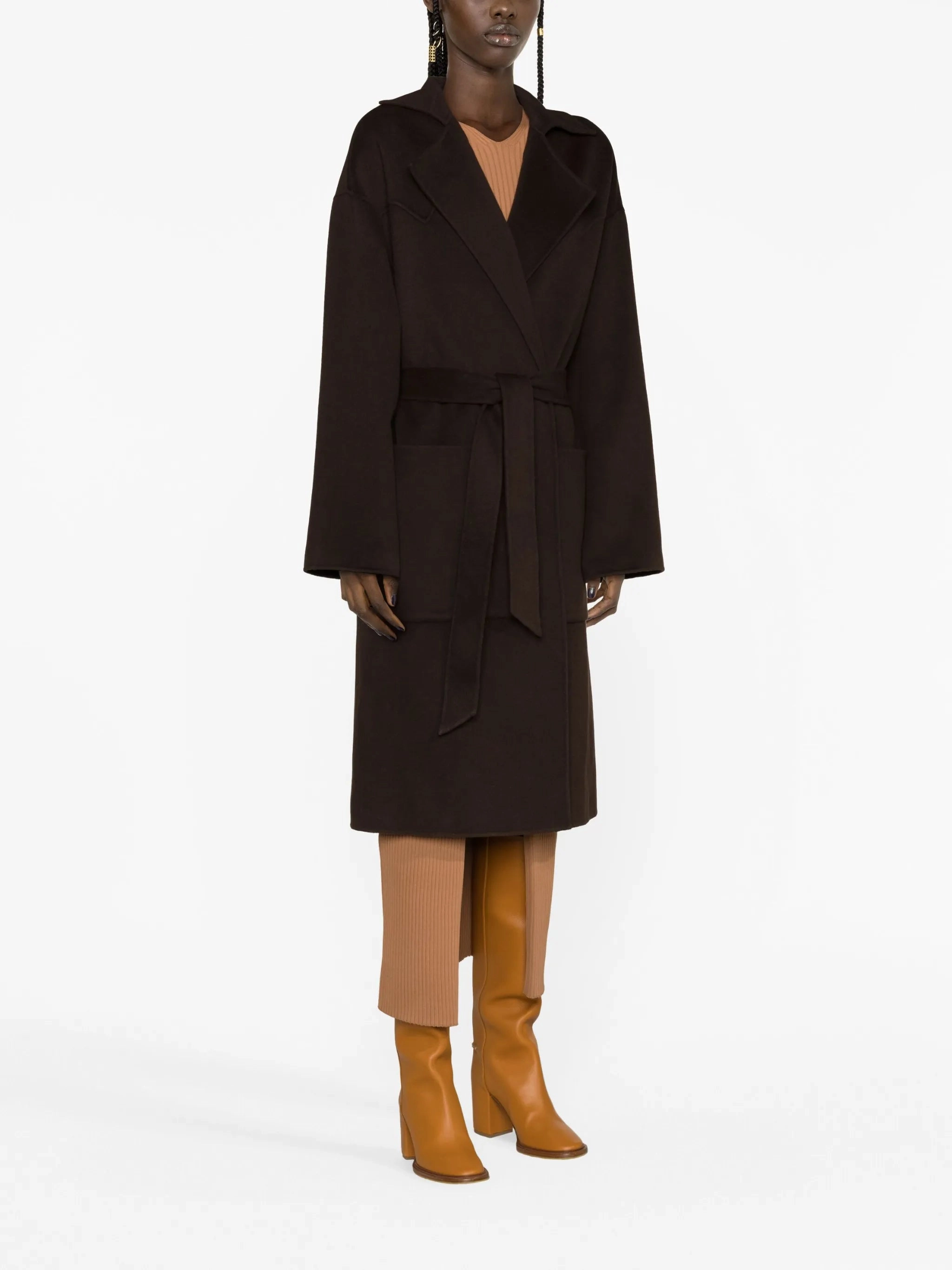 belted wool-blend coat Customized Chef Coats