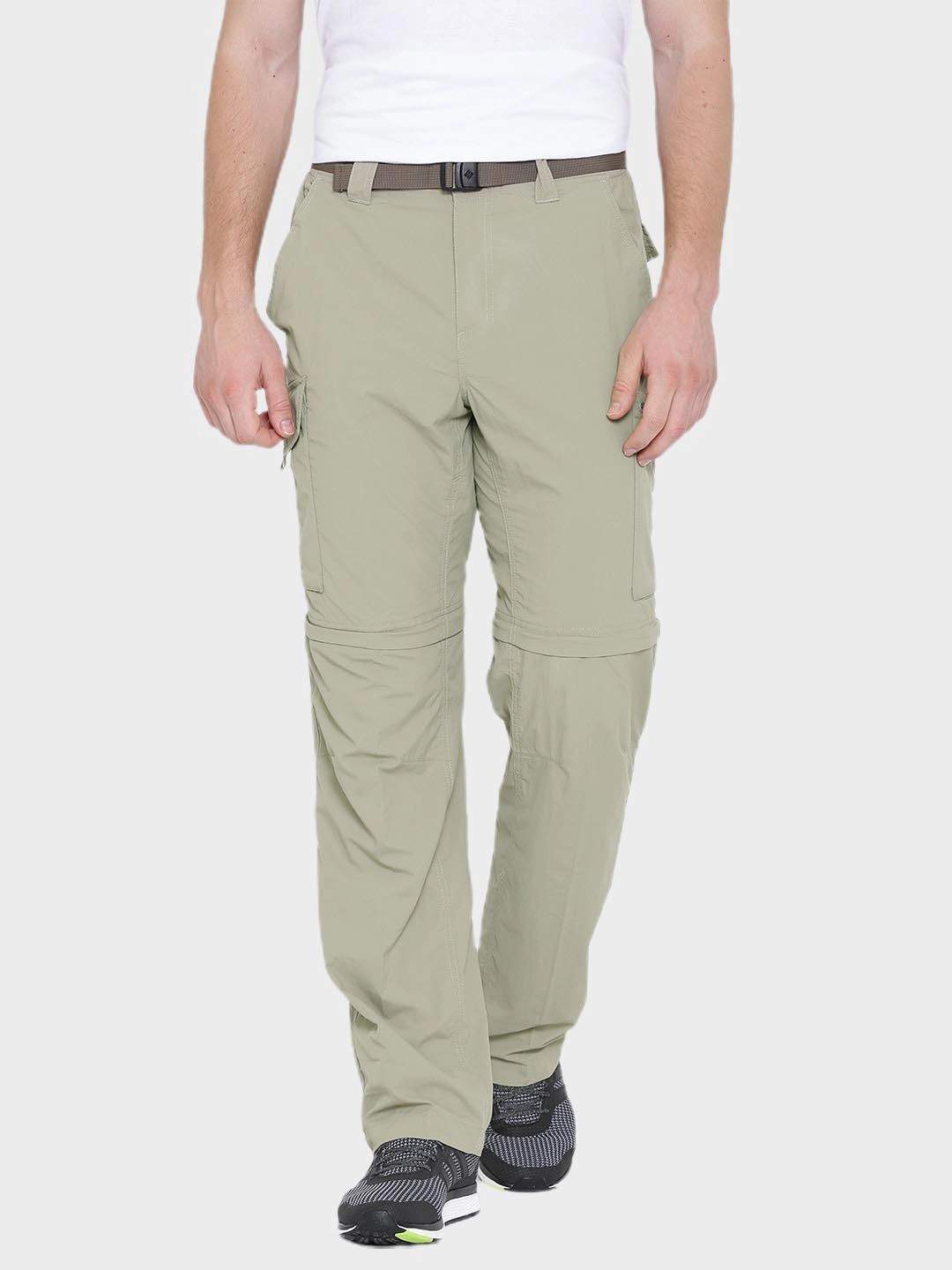 Columbia Men Beige Silver Ridge Convertible Pant (Sun Protection) Elastic Waist Cargo Pants With Pockets