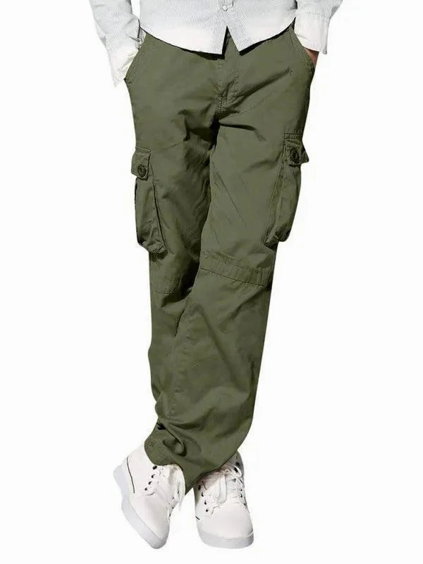 Utilitarian Casual Men Cargo Pants - Mid-Rise Multiple Pockets Donna Karan Cargo Pants