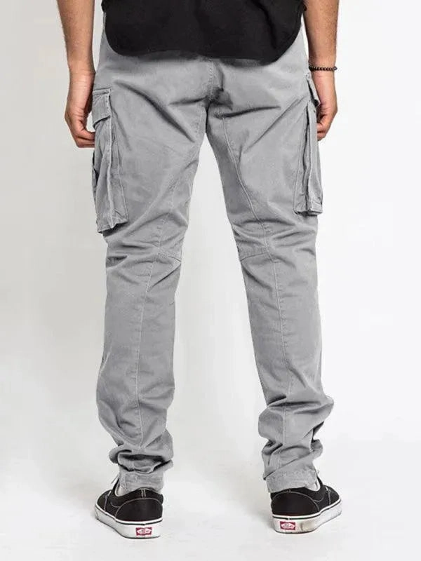Utilitarian Men's Cargo Pants - Mid-rise Multiple Pockets